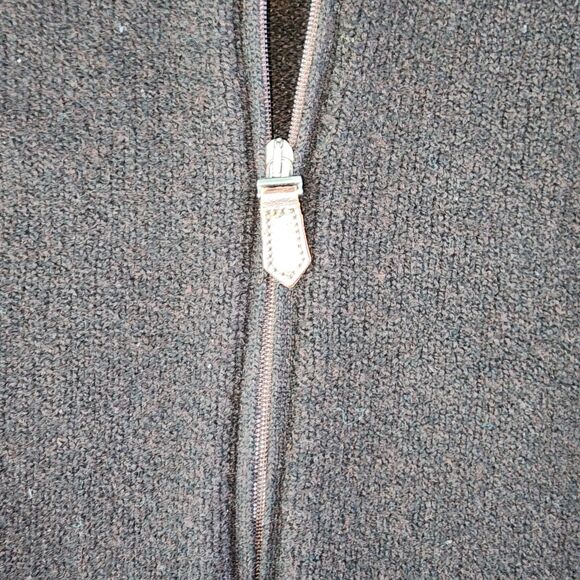 Belmondi Made in Italy Brown Wool Blend Full Zip Cardigan Sweater - Picture 4 of 8